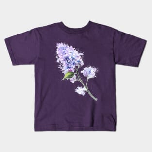 Lilac Flower Twig Kids T-Shirt